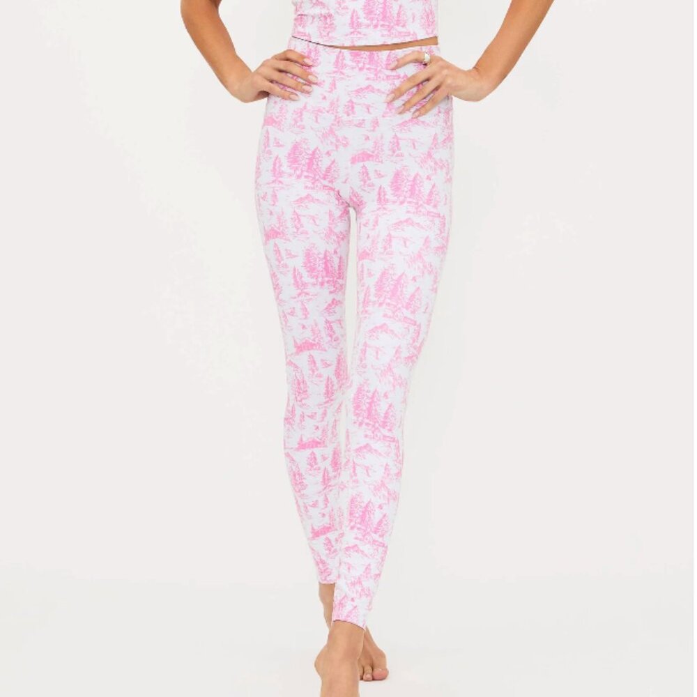 Piper Legging and Tank Set Pink Powder Toile |  Beach Riot - Picture 2 of 4